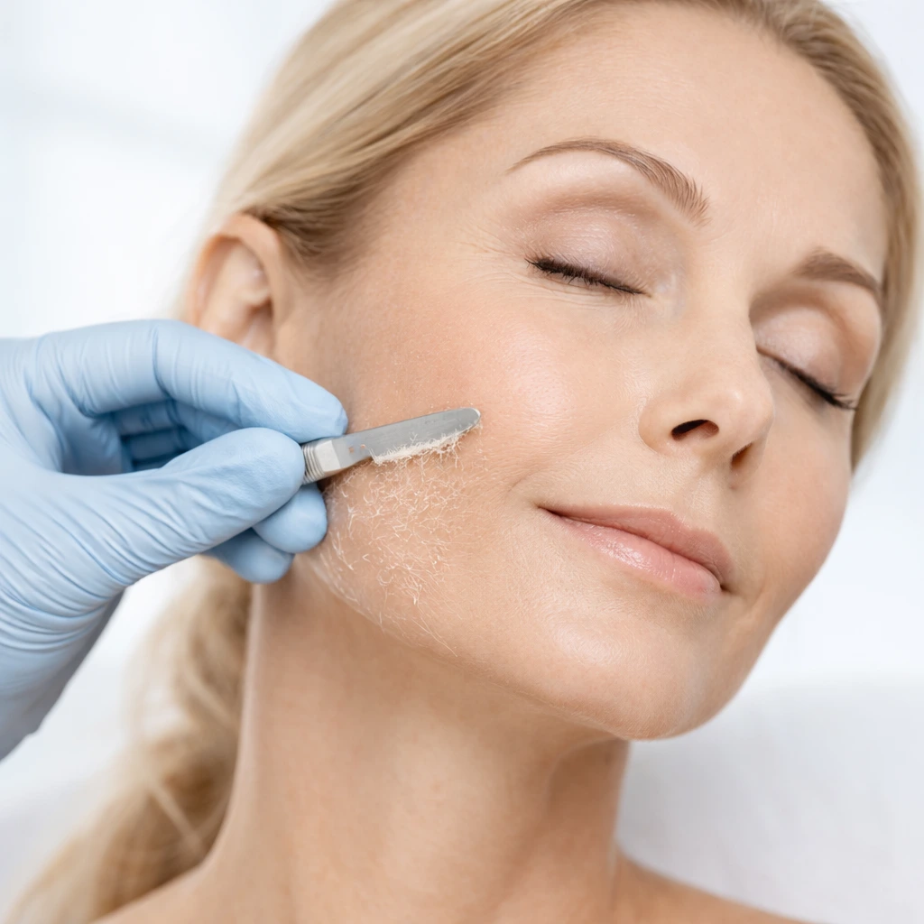 Dermaplaning facial treatment