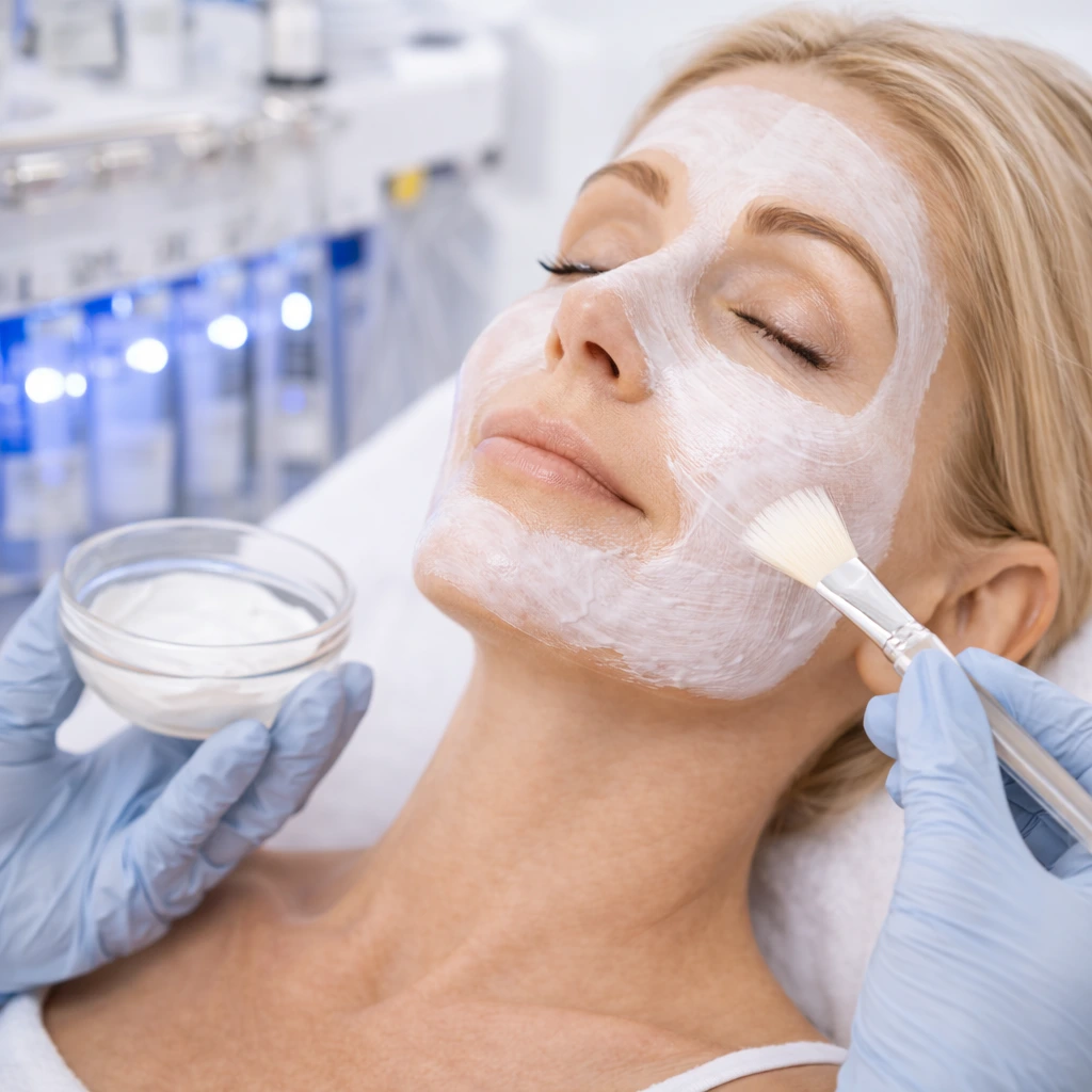 Medical facial treatment by dermatologist