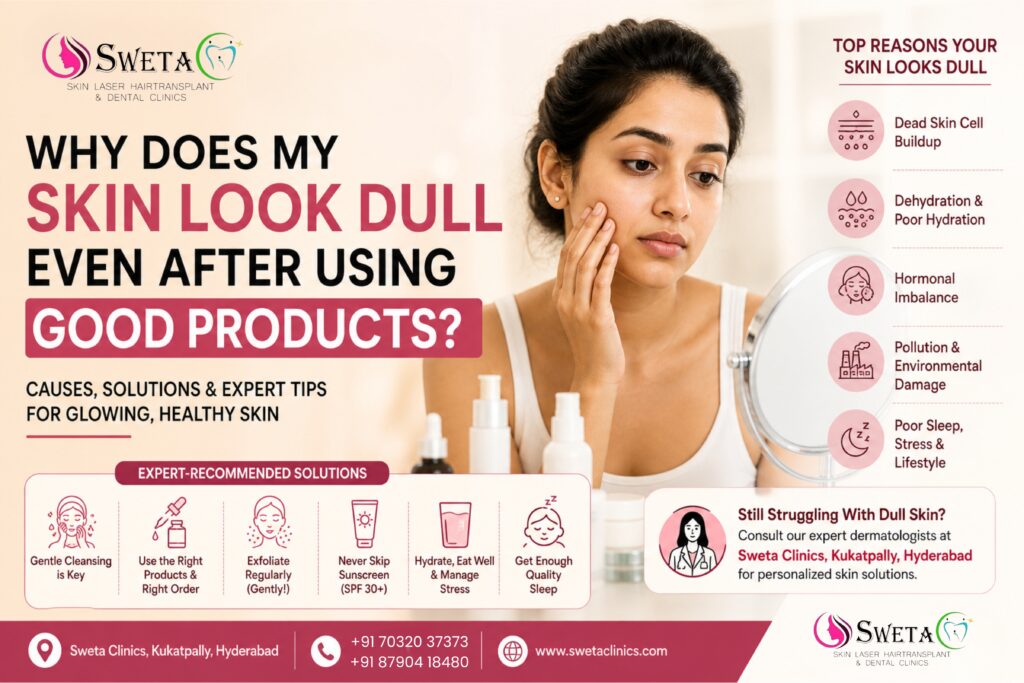 Why Does My Skin Look Dull Even After Using Good Products_ - Sweta Clinics