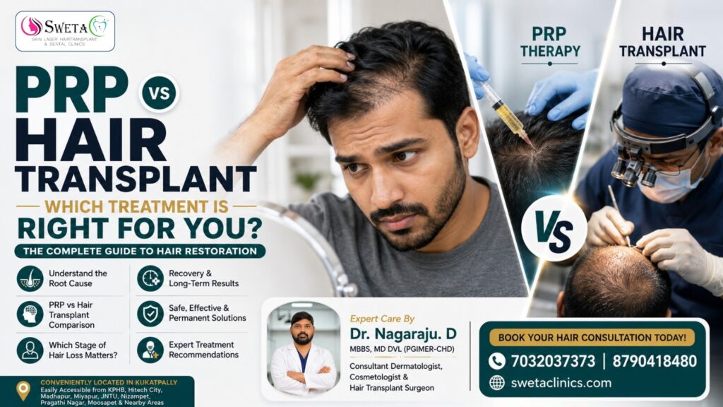 PRP vs Hair Transplant Which Is Better for Hair Loss - Sweta Clinics