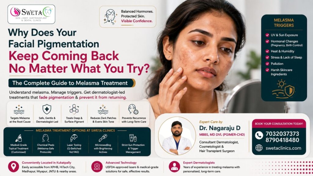 Why Does Your Facial Pigmentation Keep Coming Back No Matter What You Try? - Melasma Treatment - Sweta Clinics