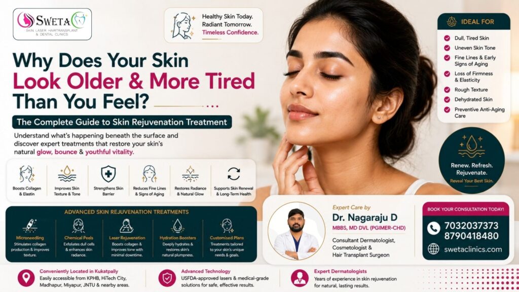 Why Does Your Skin Look Older and More Tired Than You Feel? - Skin Rejuvenation Treatment - Sweta Clinics